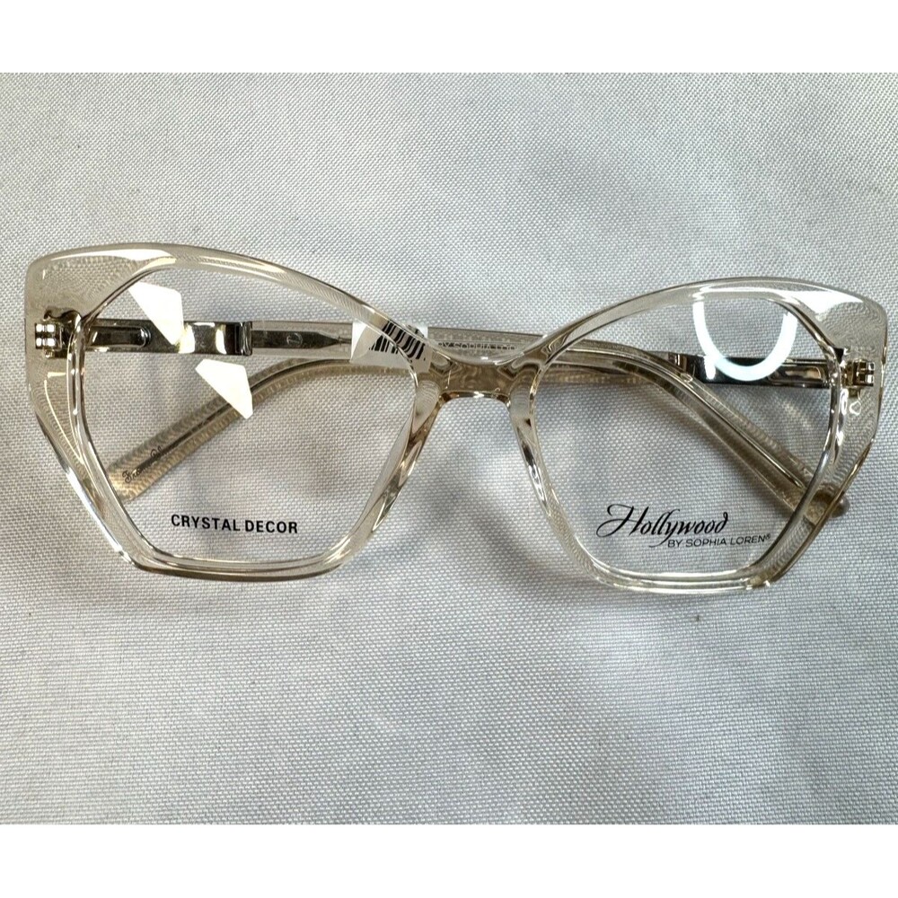 Sophia Loren Hollywood H067 Eyeglasses Frames Clear Champagne Geometric Cat Eye